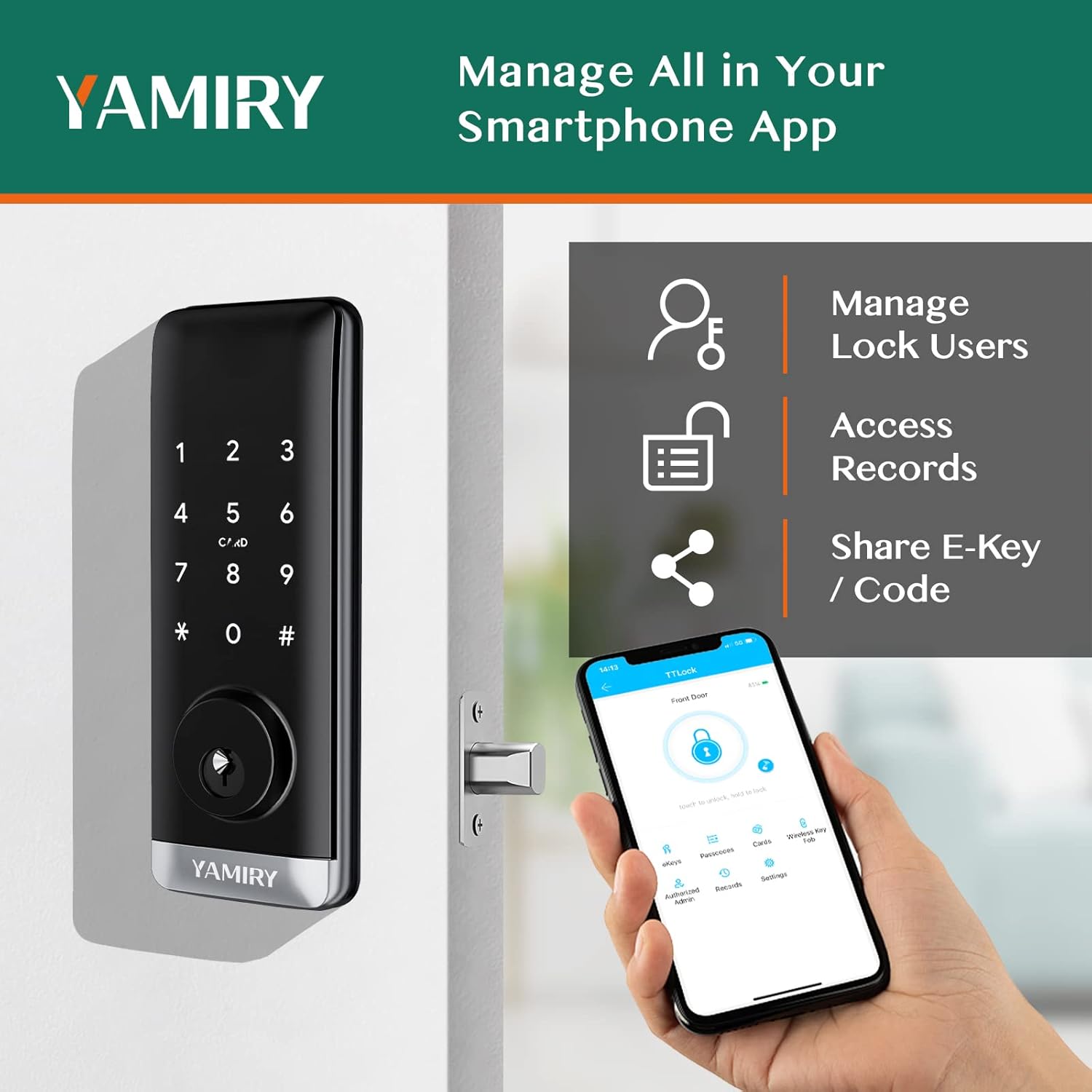 Keypad Deadbolt Electronic Door Lock Pack of 2 Y1904