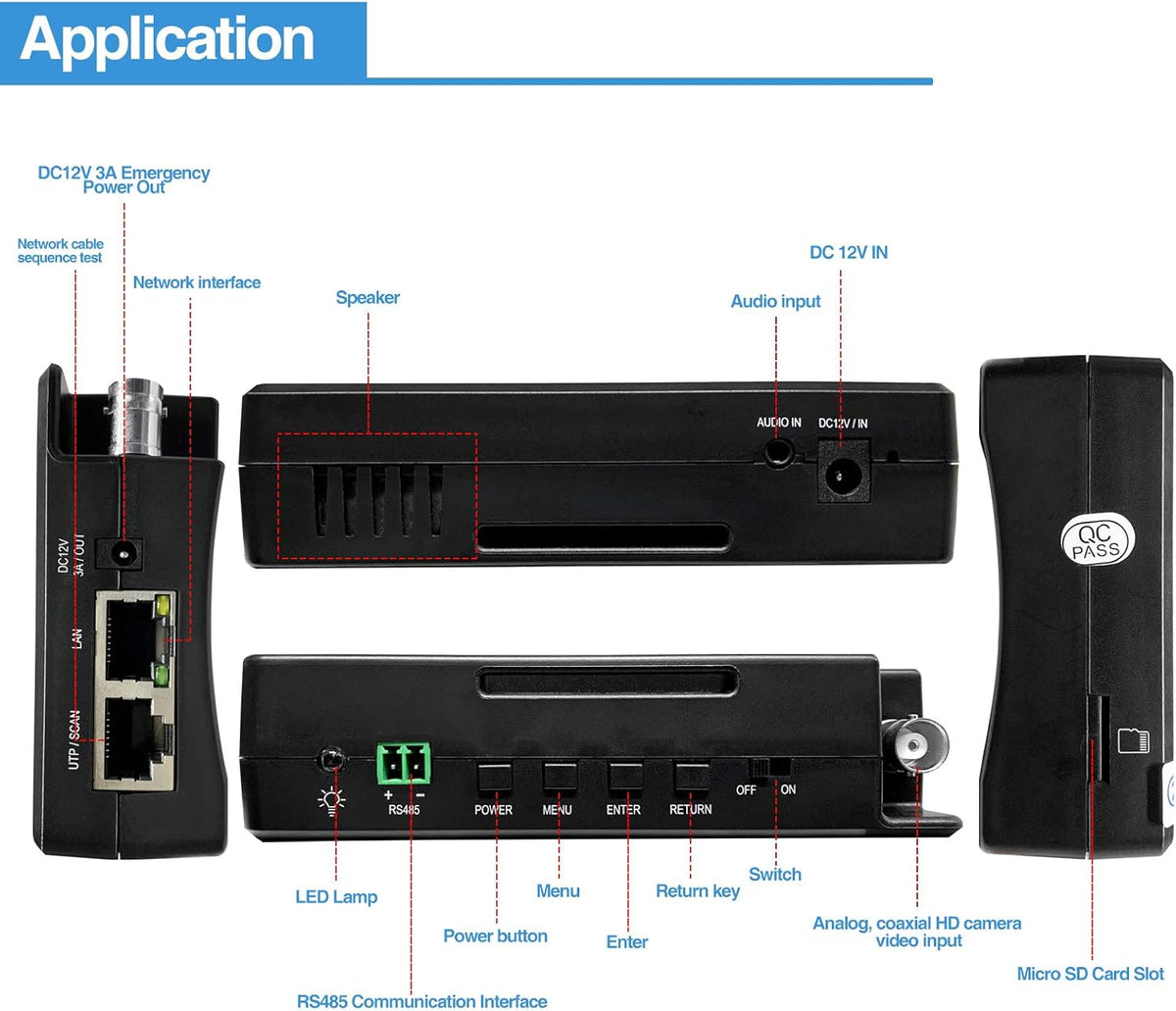 5 in 1 CCTV Camera Tester with 4-inch IPS Touch Screen Monitor V5388