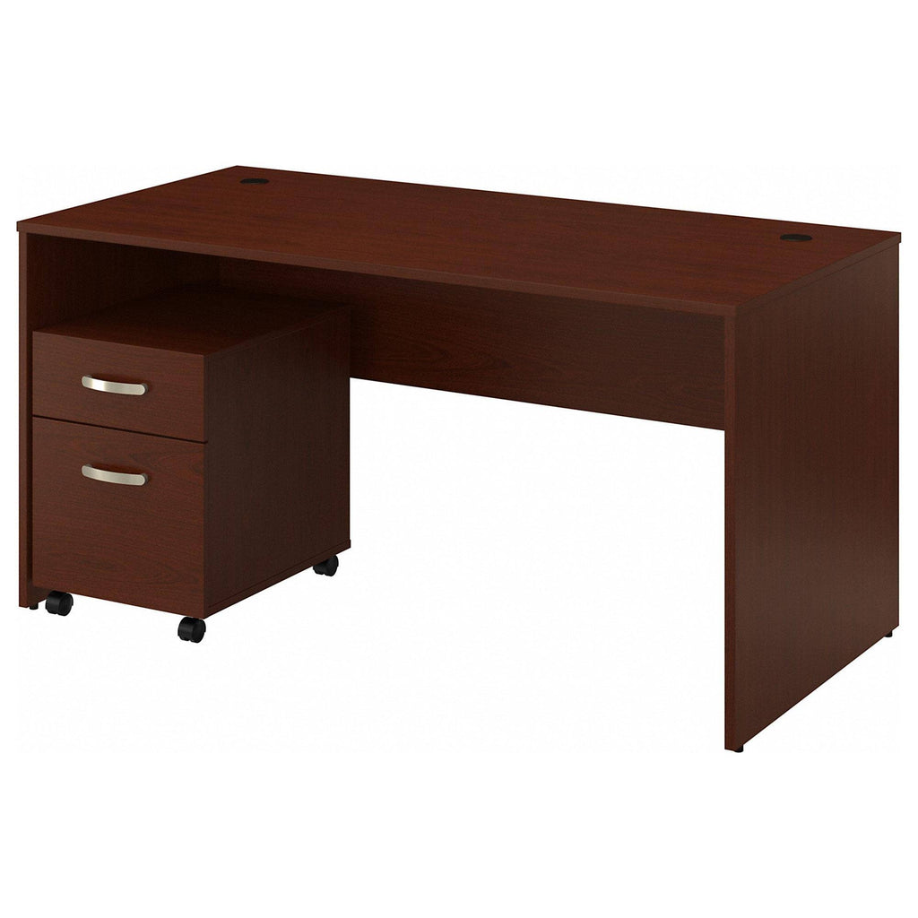 Autumn Cherry Office Desk with Mobile File Cabinet D428