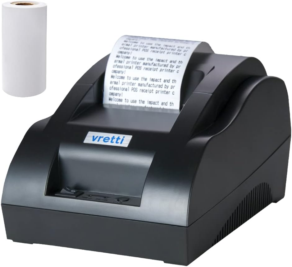 Thermal Receipt Printer, 80mm Direct Thermal Printer, 300mm/s POS Printer with USB Serial LAN Cash Drawer Port Auto Cutter ESC/POS Command (White) O66440