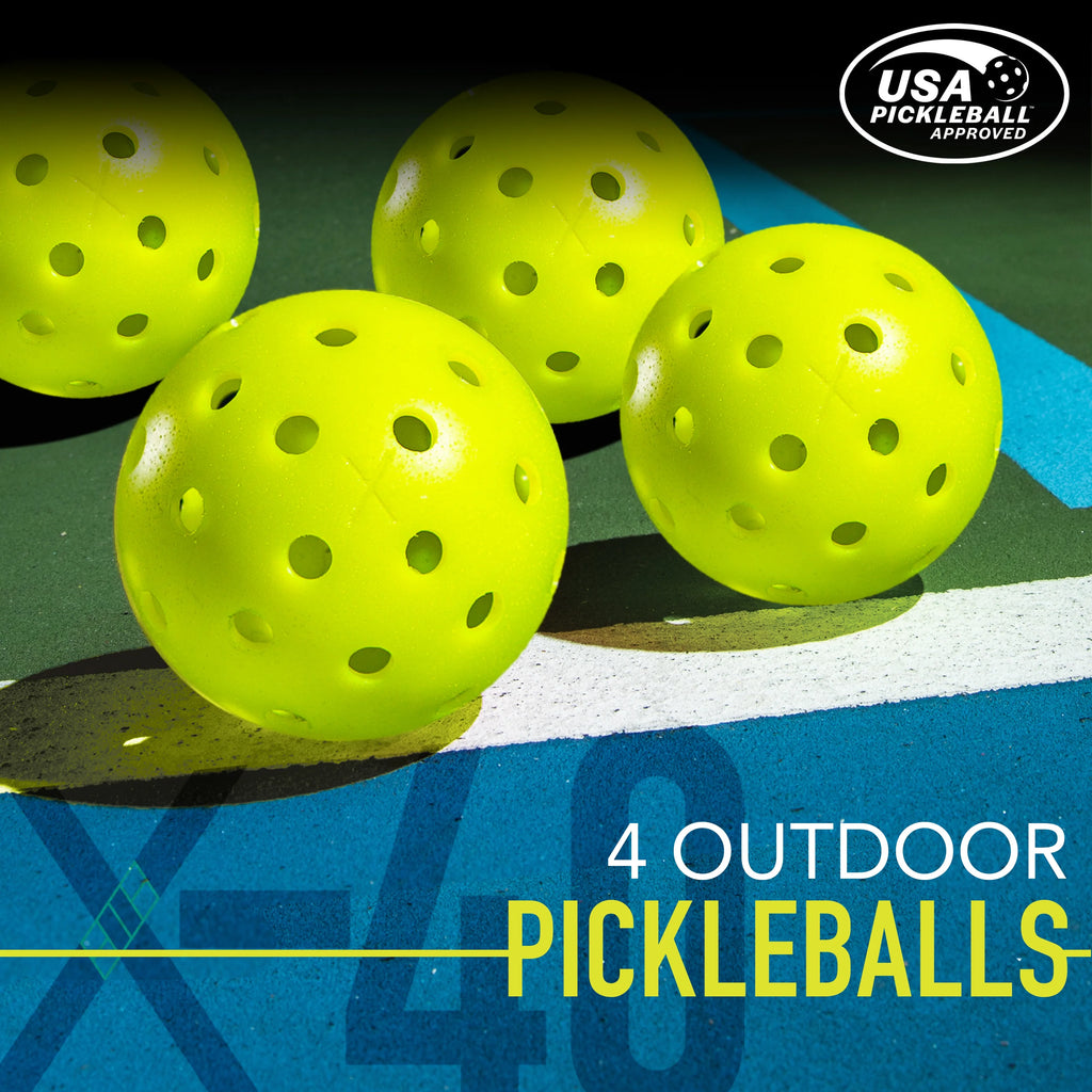 Wooden Pickleball Paddle 4 Player Paddle and Ball Set Q993