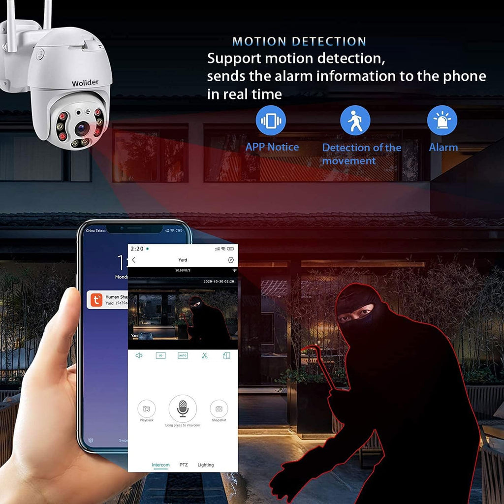 Outdoor WiFi Security Camera 2K 3MP with Motion Detection, Auto Tracking, 2-Way Audio, Color Night Vision, Weatherproof X8715