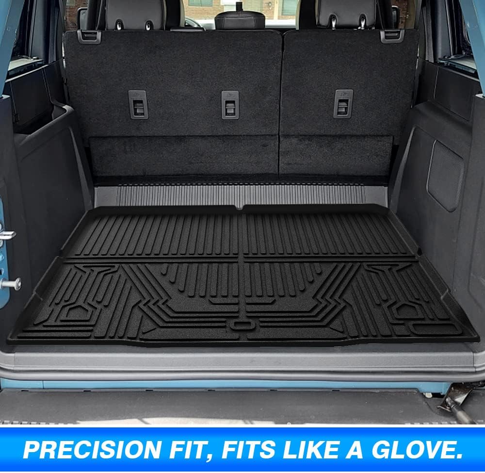 Custom Fit All Weather Car Cargo Mat for 2021 2022 Ford Bronco 4-Door, Pack of 2 I3993
