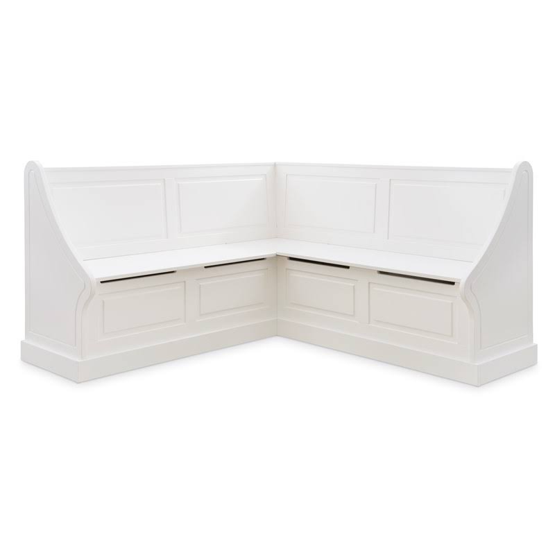 White Wood Corner Breakfast Nook B85378