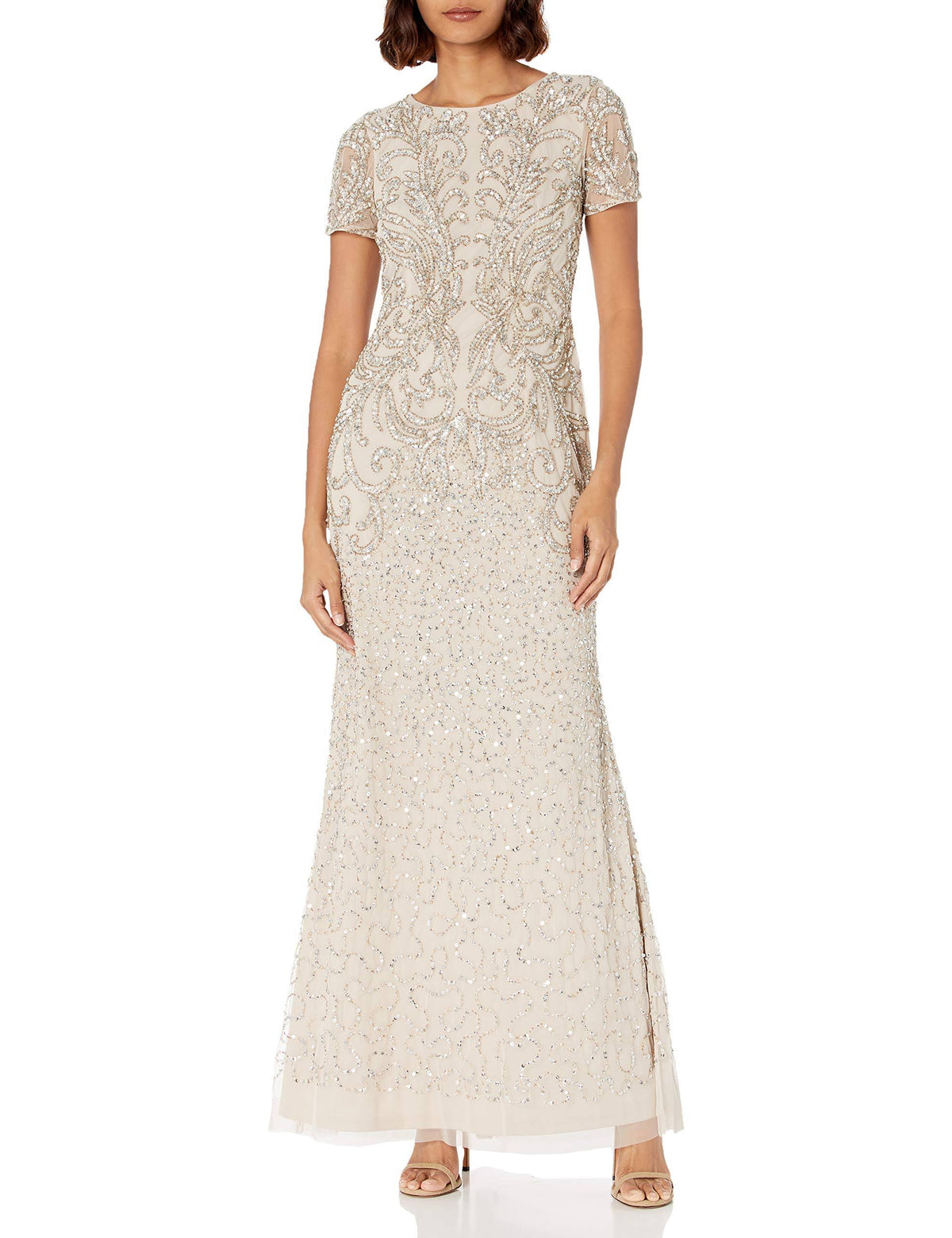 Biscotti Beige Embellished Gown S488