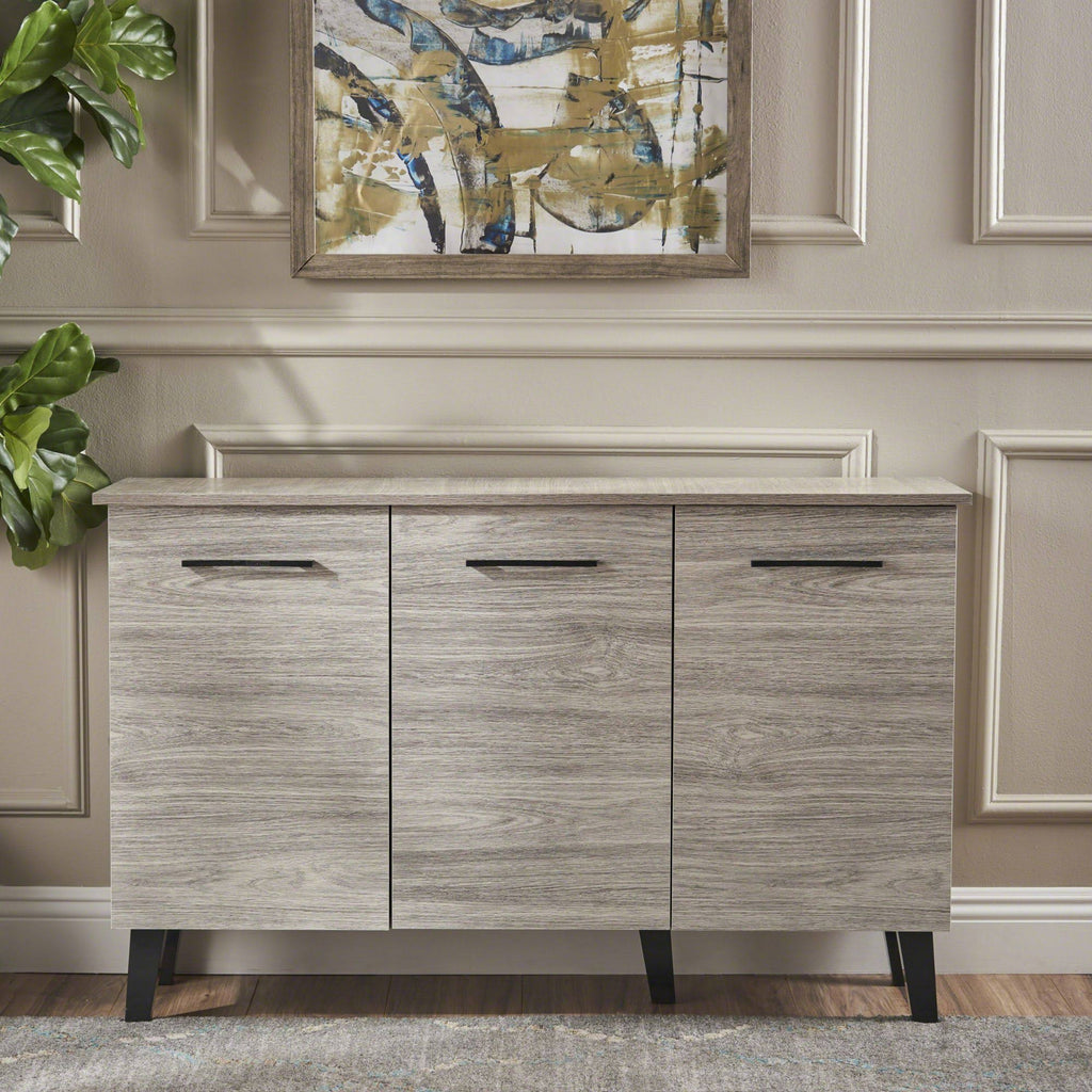 Charcoal Gray and Black Contemporary Rectangular Cabinet H74316
