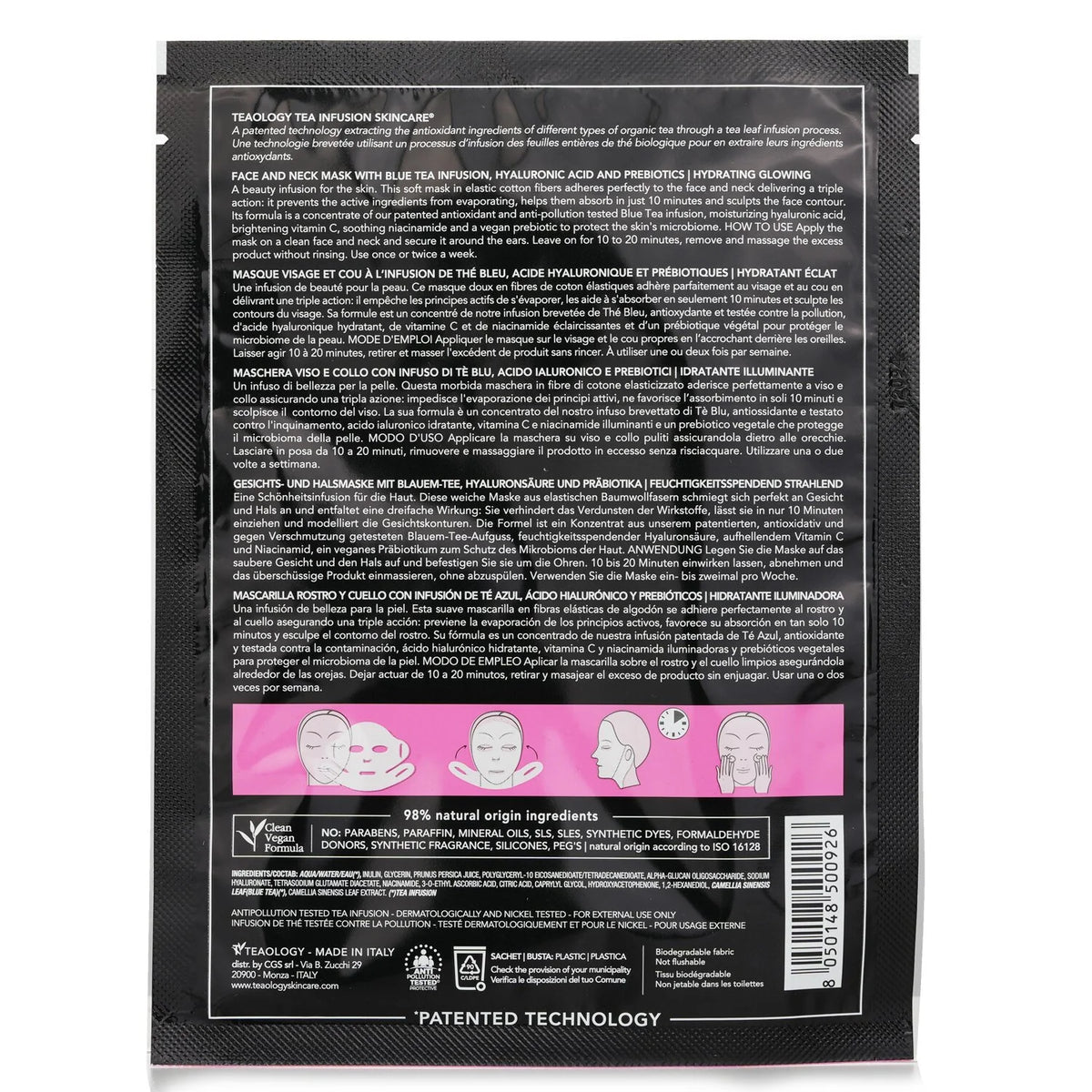Peach Tea Hyaluronic Face & Neck Mask 21ml C93674