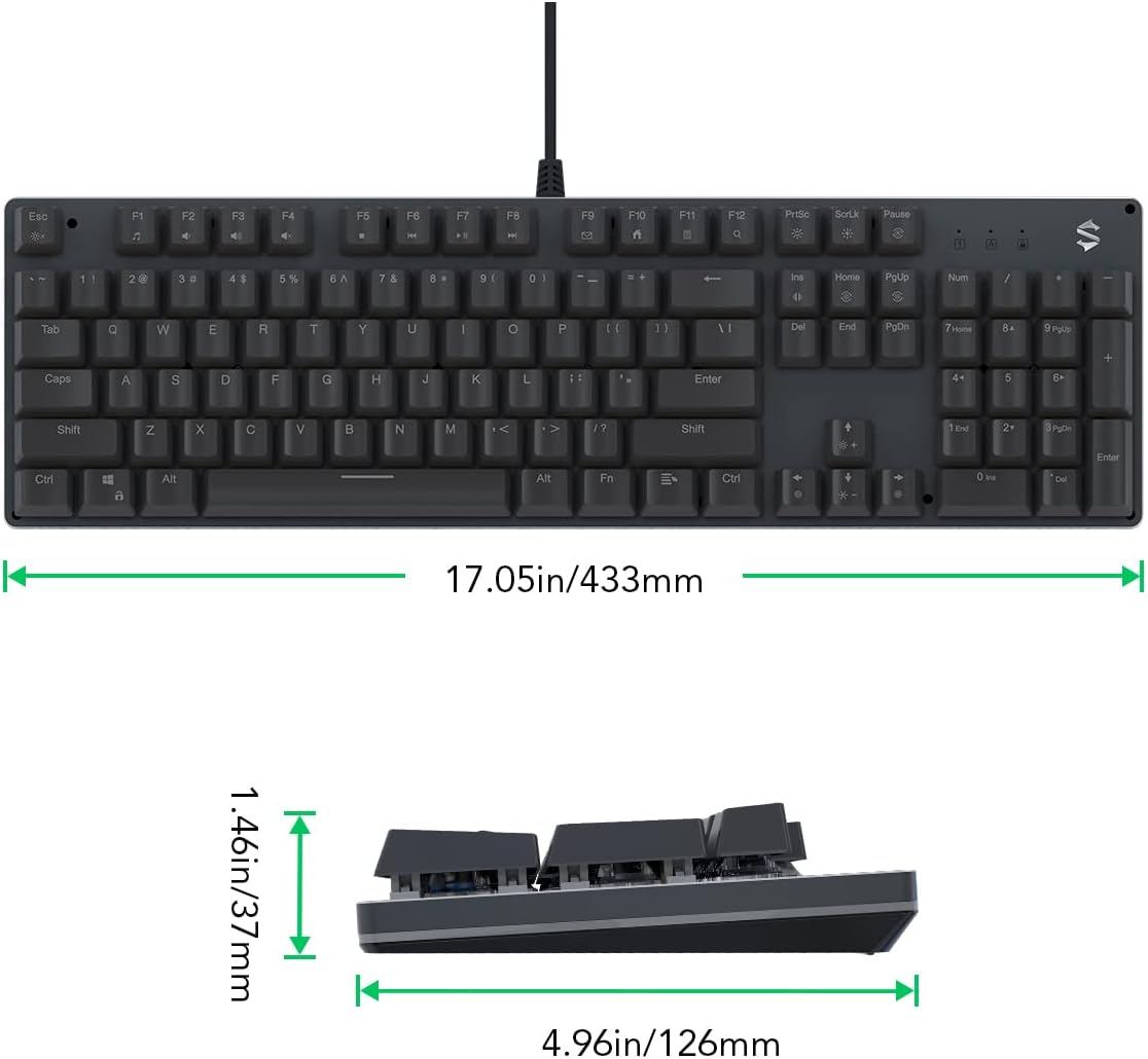 Black Shark RGB Mechanical Gaming Keyboard with Blue Switches, 104 Keys A7414