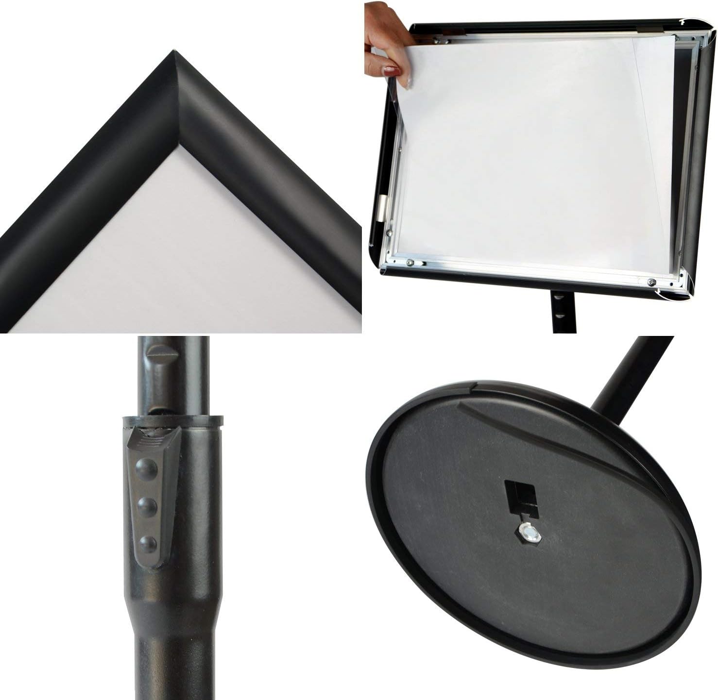 Black Pack of 2 Aluminum Floor Standing Sign Holder D287