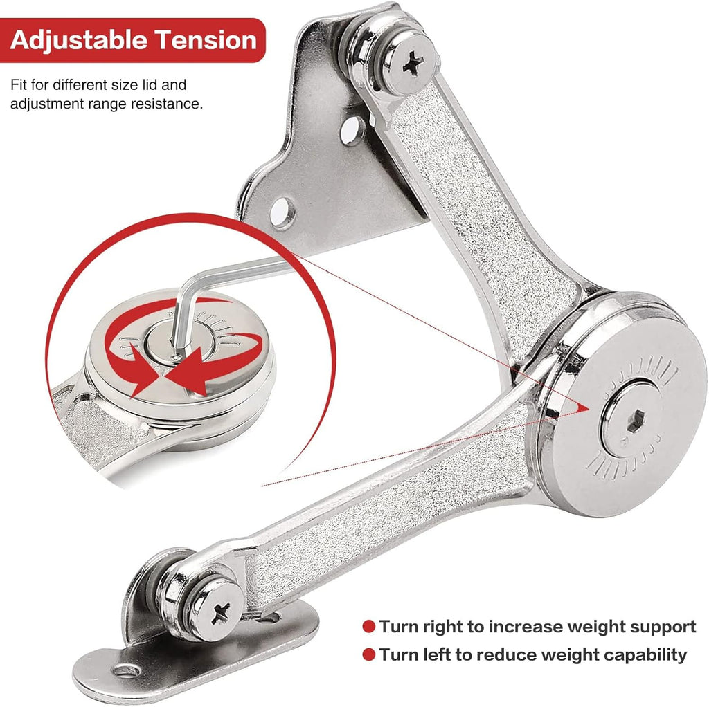 2 Pcs Soft Close Lid Support Hinges with Screwdriver O628