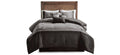 7 Piece Faux Suede Comforter Bedding Set, California King, Gray Y30060