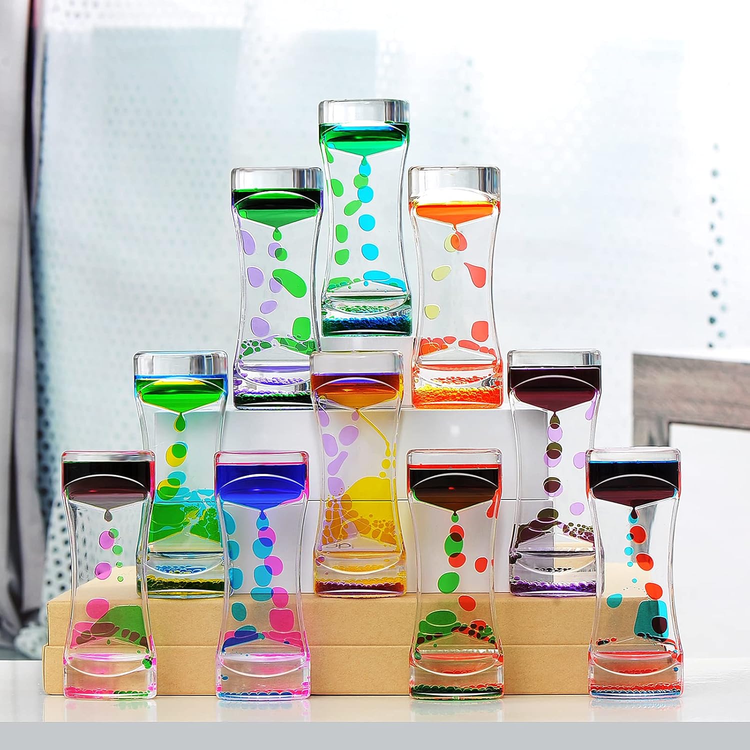 Liquid Motion Bubbler Timer Pack of 8 Sensory Fidget Toys C88296