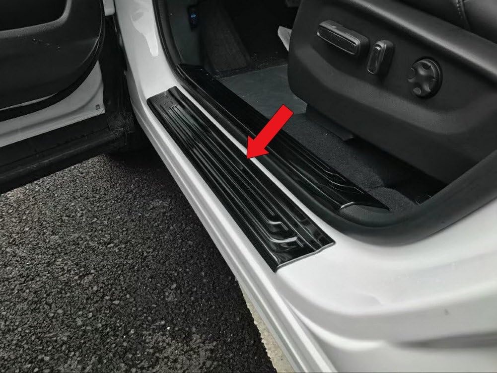 Black Stainless Door Sill Scuff Plate Trim Pack of 2 E5977
