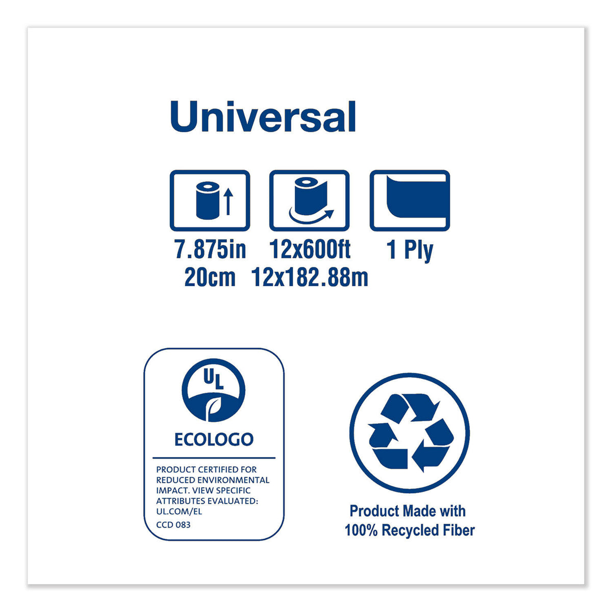 Natural 1-Ply Hardwound Roll Towel, 12/Carton Y724
