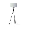 Black Metal White Fabric Shade Floor Lamp Y958686
