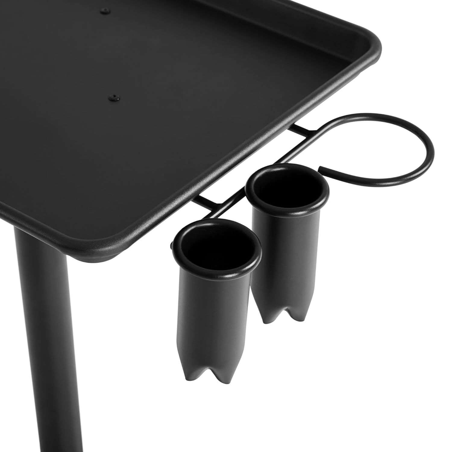 Black Rolling Aluminum Utility Cart with 5 Casters U53492