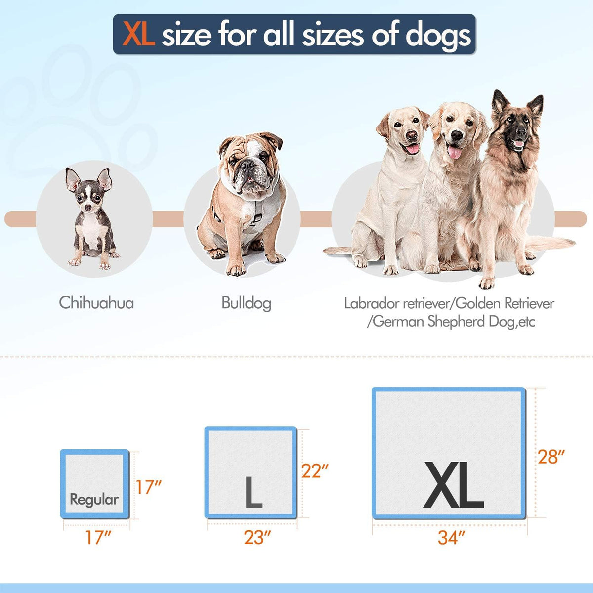XL 28x34 Disposable Polymer Pet Training Pee Pads X576
