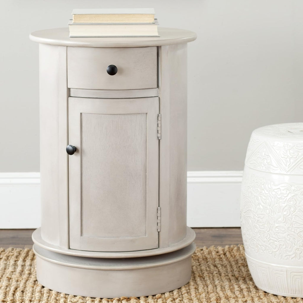 Dark Cherry Oval Swivel Storage End Table K989
