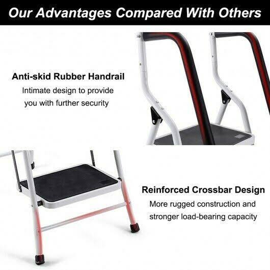 4 Step Folding Stool Ladder with Handrails D803059