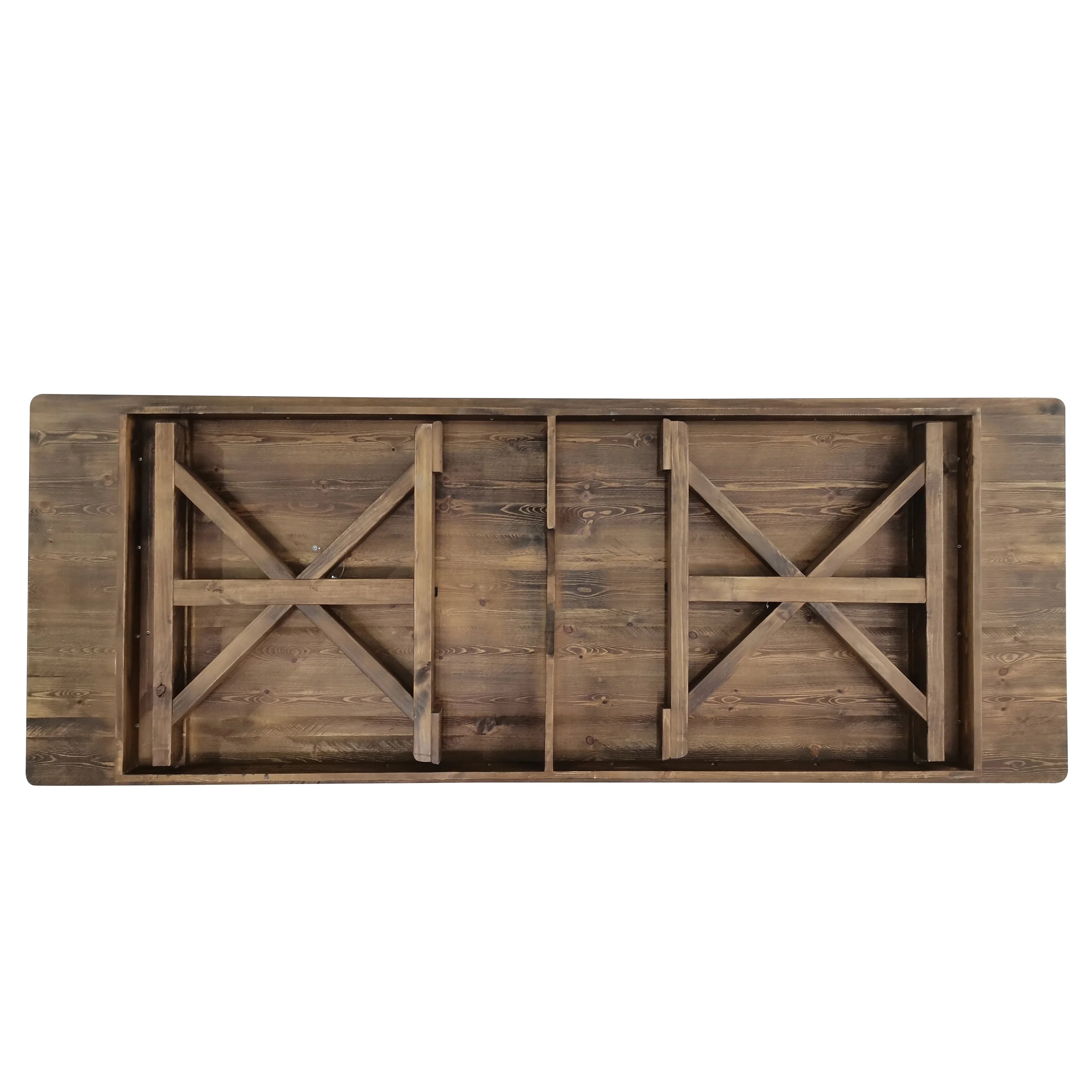 Antique Rustic Solid Pine Folding Farm Table I2245