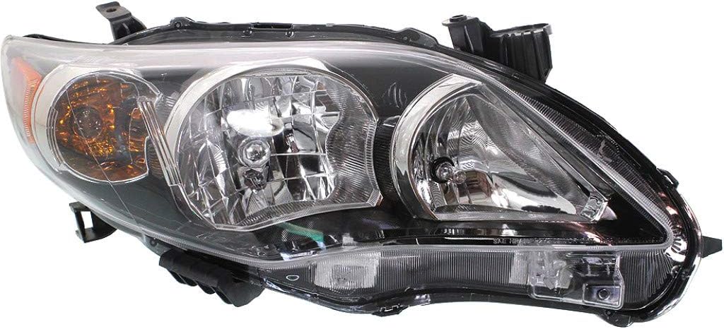 Passenger Side Headlight Assembly Black U9871