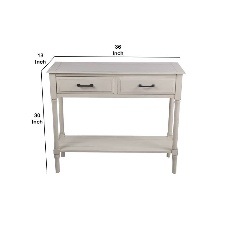 Brown Wooden Console Table with Two Drawers Q55218
