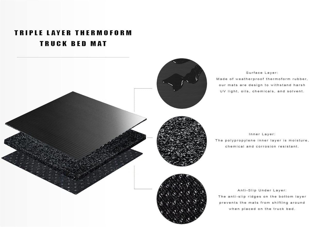 Rubber Truck Bed Mat Black M3771