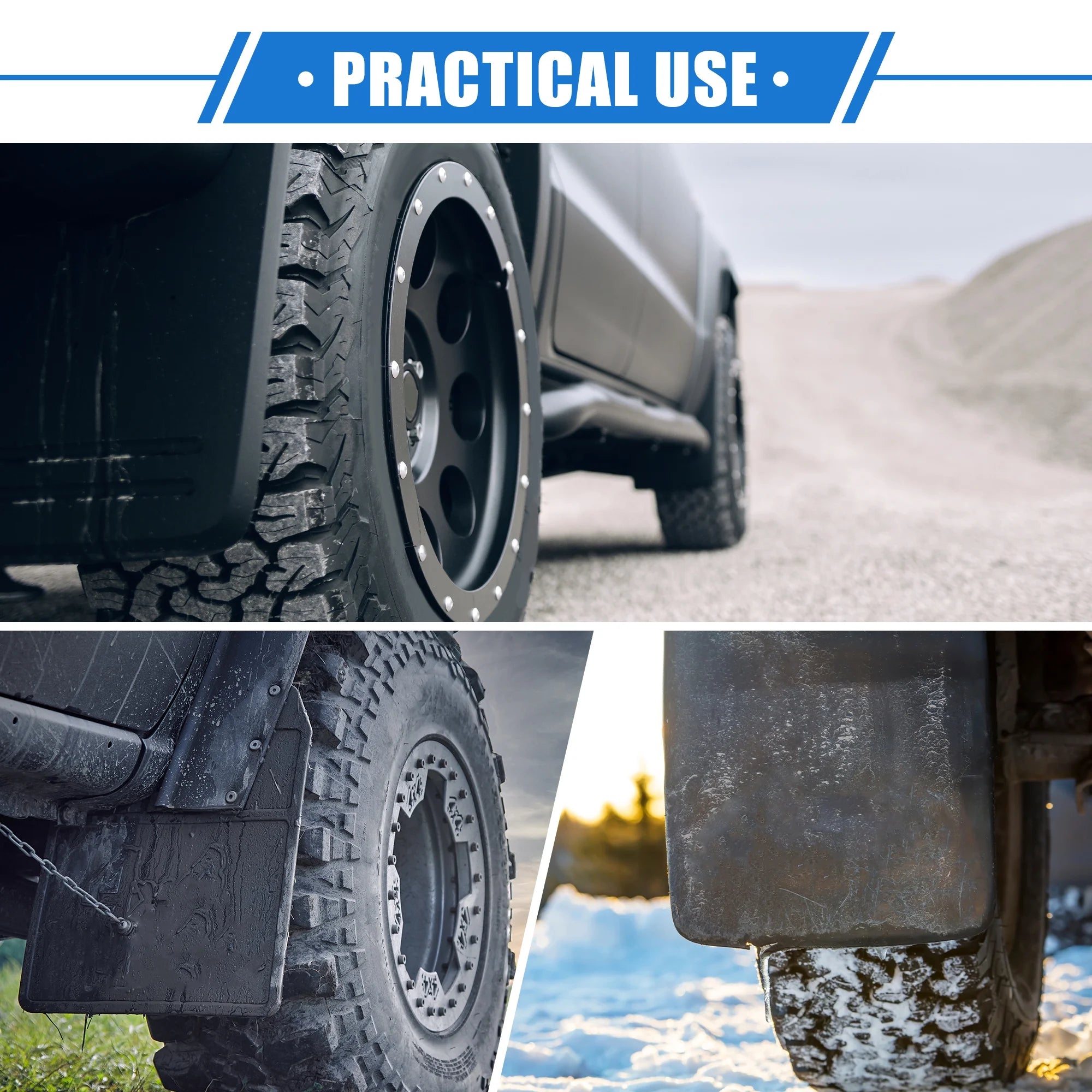 Black Plastic Front and Rear Mud Flaps Kit R1398
