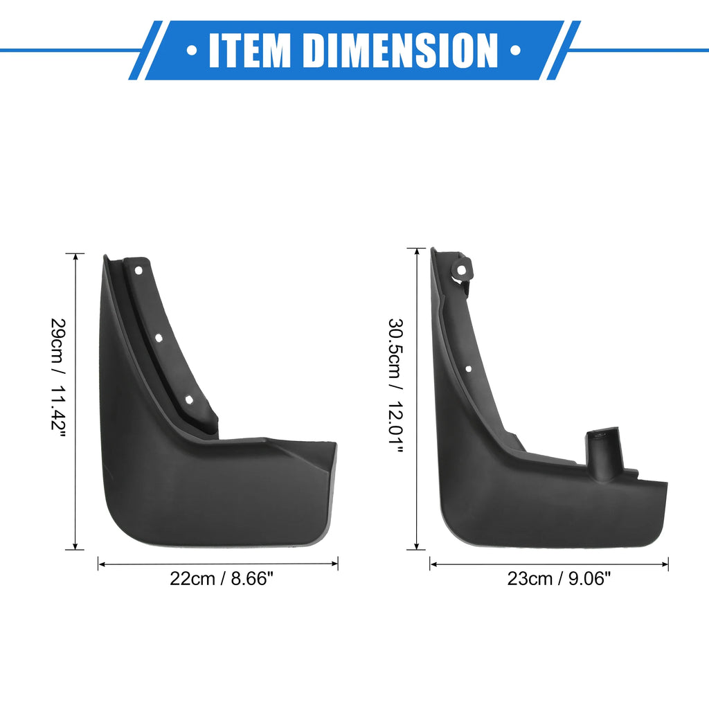 Black Plastic Front and Rear Mud Flaps Kit R1398