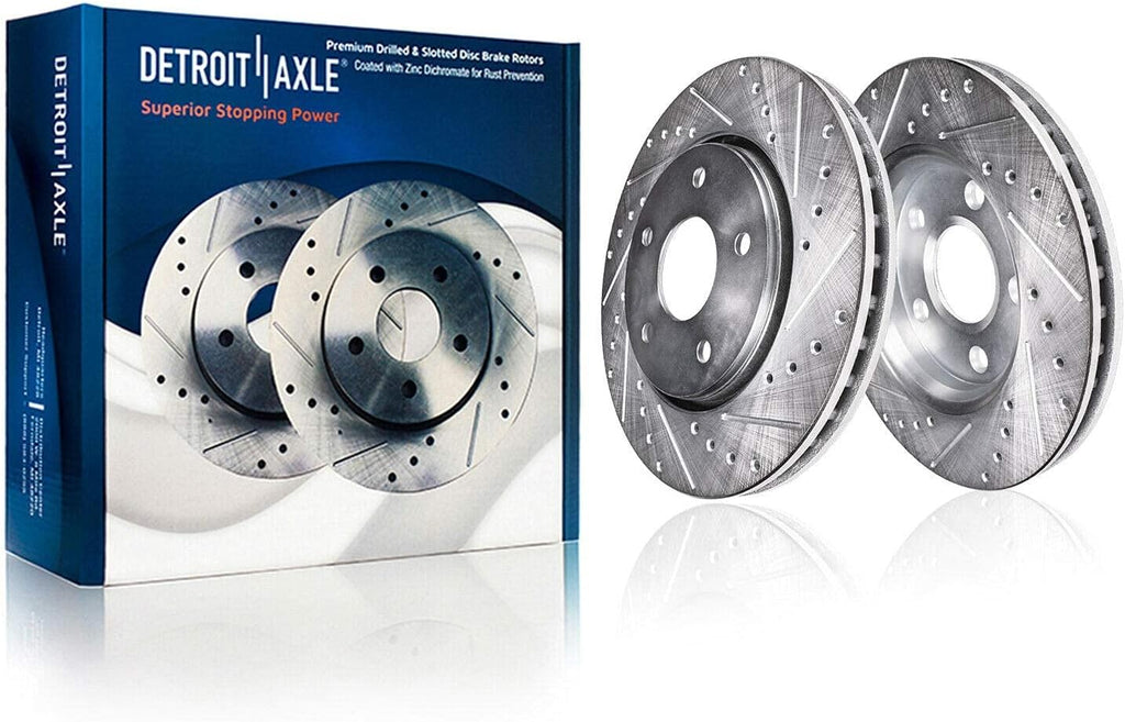 Front Rear Drilled Slotted Rotors + Brake Pads Replacement 10pc set V23462
