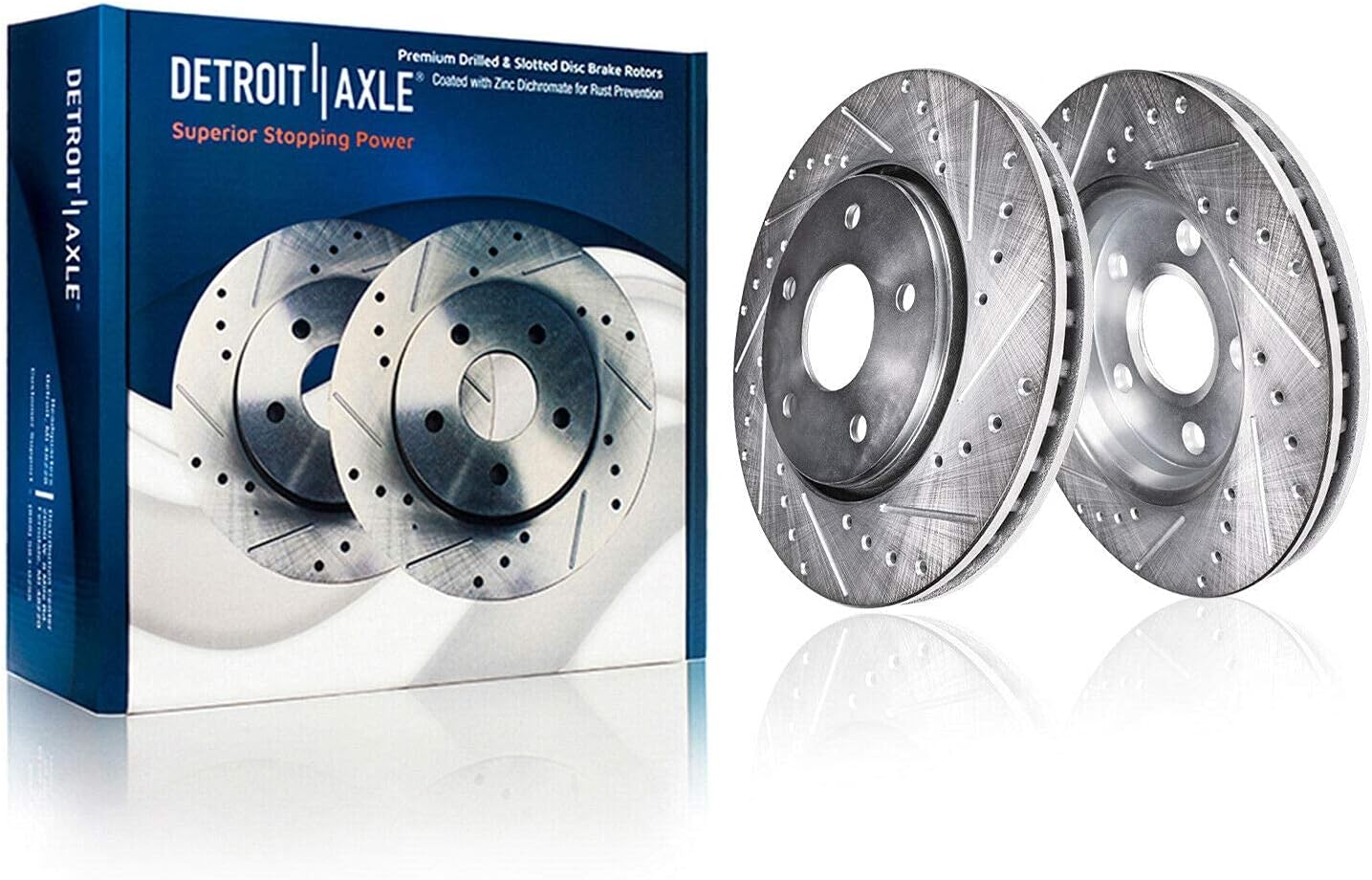 Front Rear Drilled Slotted Rotors + Brake Pads Replacement 10pc set V23462