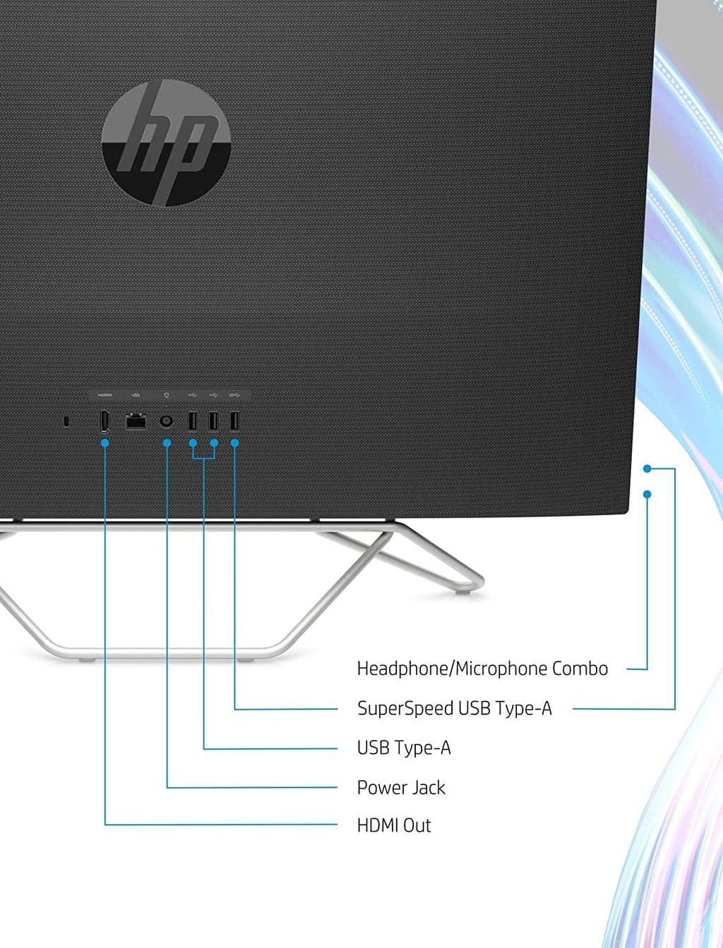 HP 27 inch FHD All-in-One Computer, AMD Ryzen 5 5500U, 16GB RAM, 512GB PCIe SSD+1TB HDD, Win11 N56885