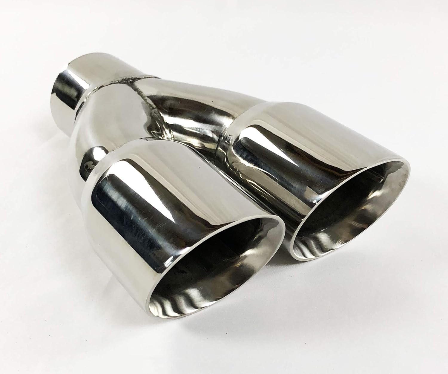 Polished Stainless Double Wall Exhaust Tip 2.50" Inlet Dual 3.00 X 9.50 Long Pack of 2 V7713