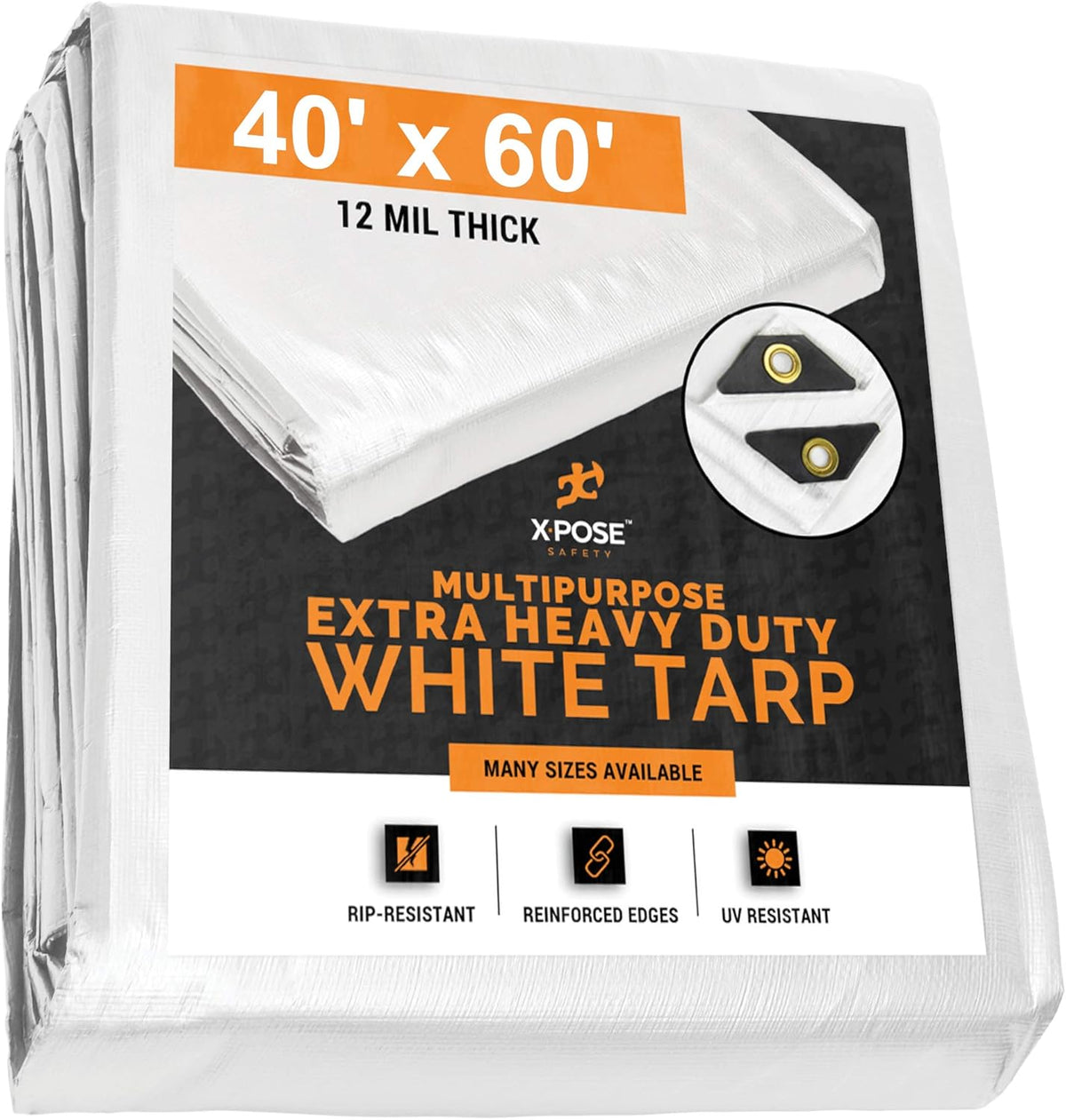 White 12 Mil Polyethylene Tarp 40' X 60' G15028