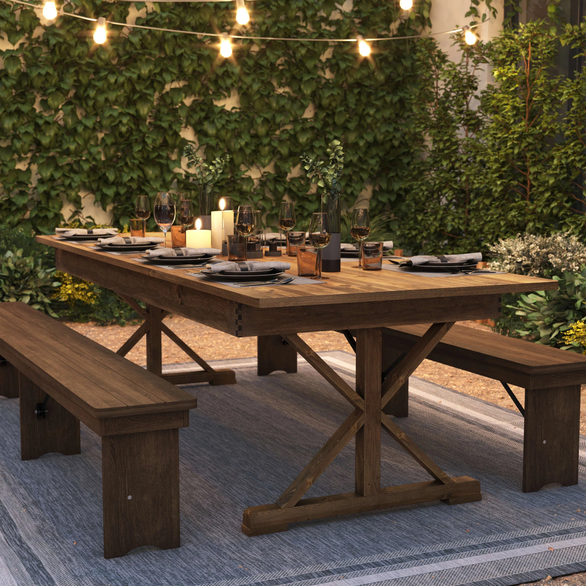Antique Rustic Solid Pine Folding Farm Table I2245