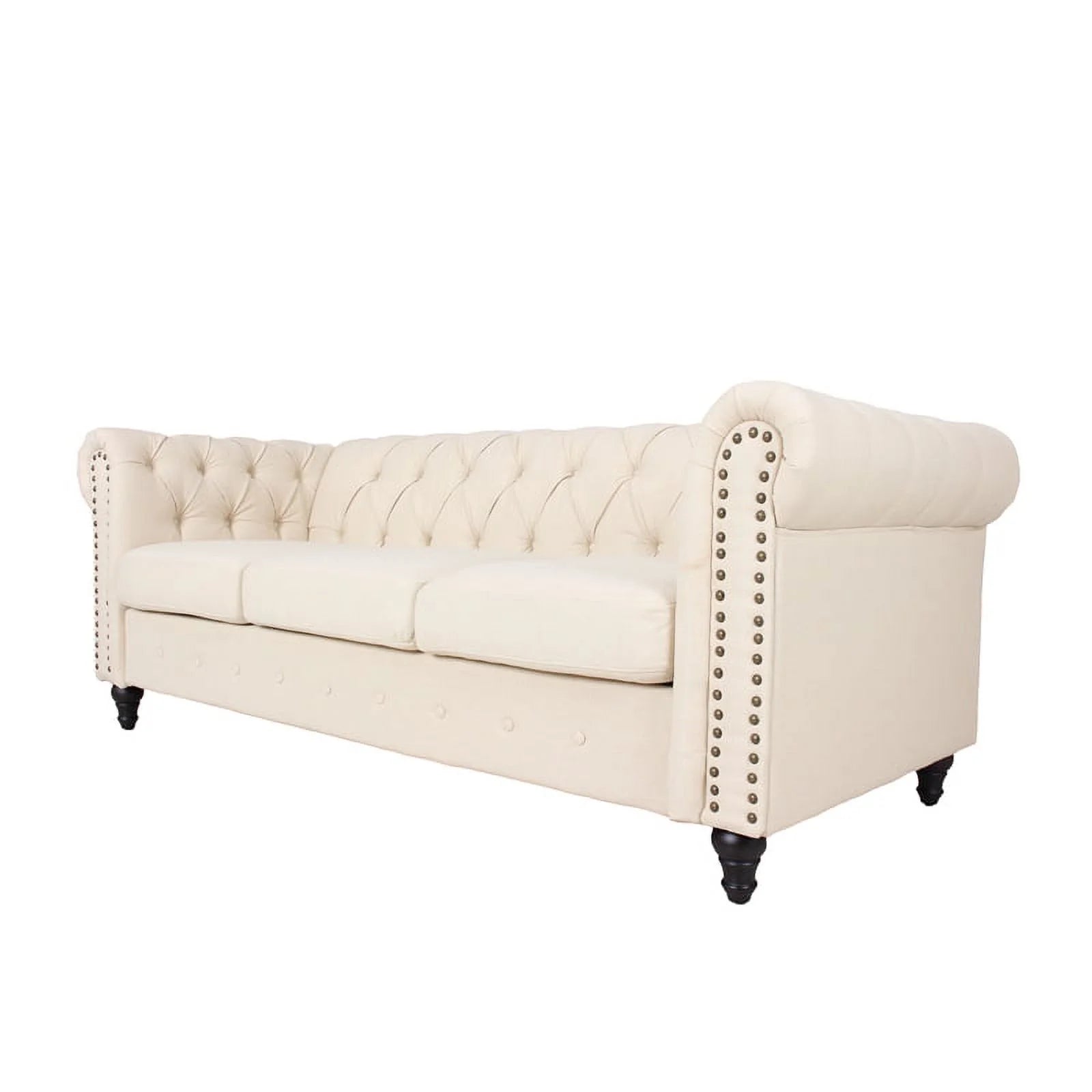 3 Piece Microfiber Sofa and 2-Loveseat Set in Cream P77166