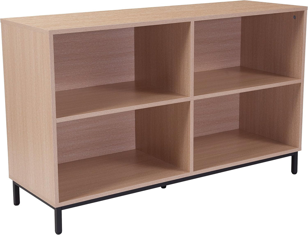 Oak Wood Grain Finish 4 Shelf Open Bookcase V117422