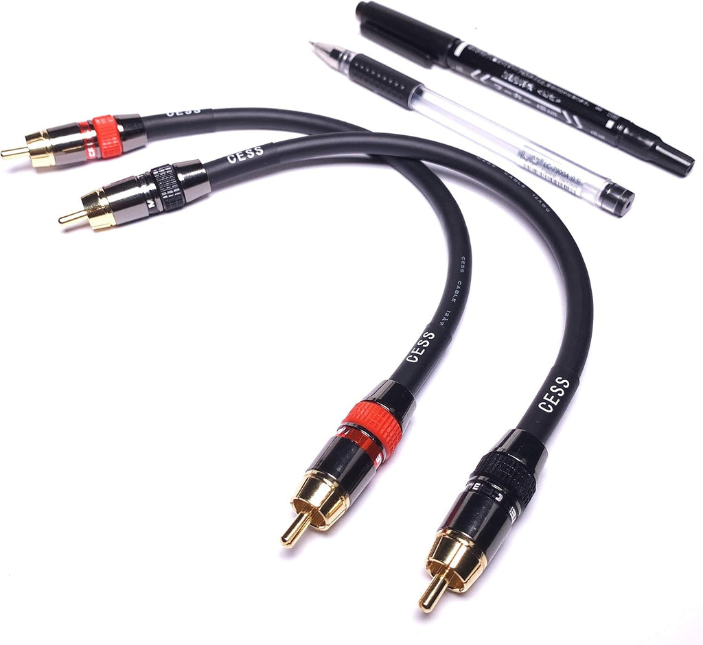 Low Noise 12 Gauge RCA Audio Patch Cable (1 Foot) C590