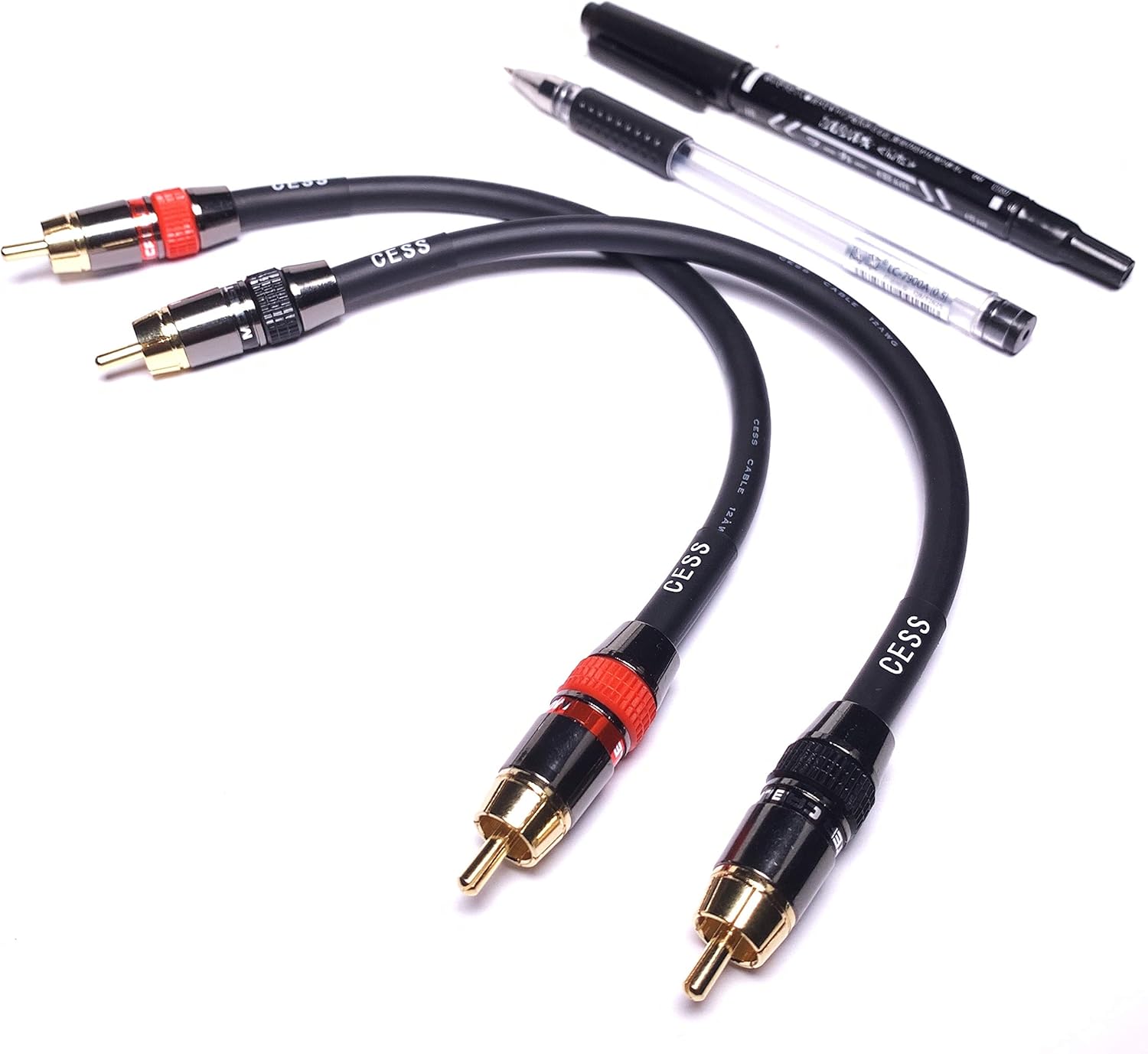 Low Noise 12 Gauge RCA Audio Patch Cable (1 Foot) C590