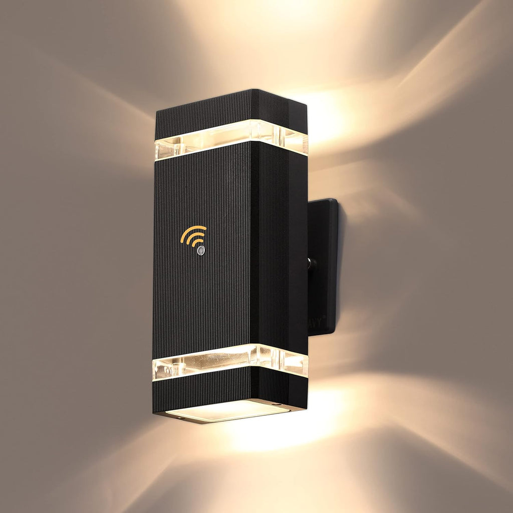 2 Pack LED Square Up and Down Outdoor Wall Light, Aluminum Waterproof, 3000k 5W W18003
