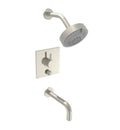 Satin Brass Lever Handle Tub and Shower Set D950