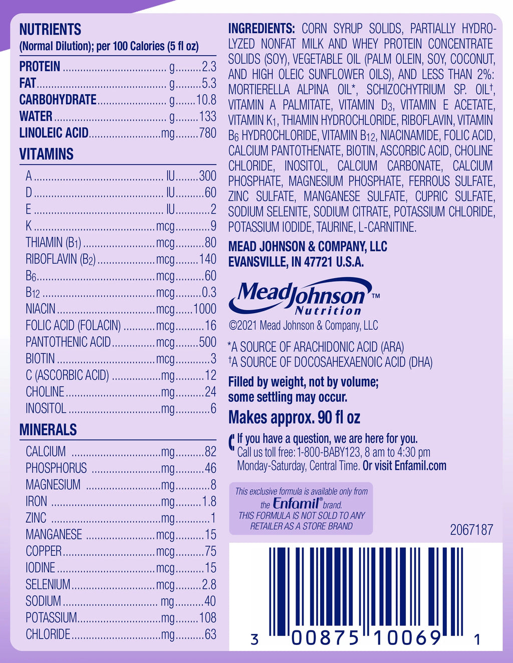 Enfamil Gentlease Baby Formula Powder Can, 12.4 Oz X905