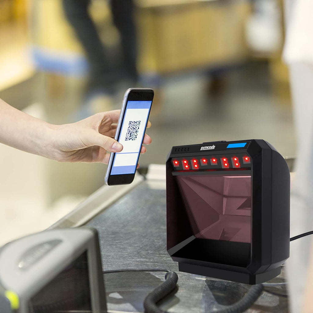 2D Desktop Barcode Scanner, USB Wired QR Barcode Reader C404