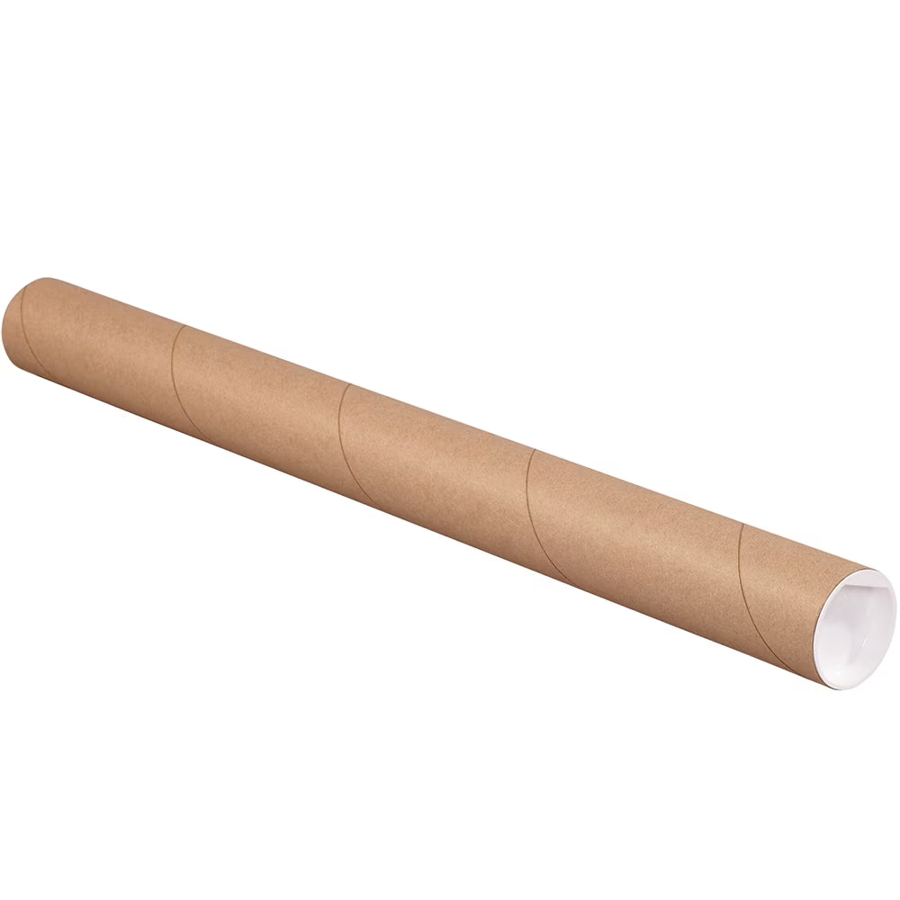 Mailing Tubes with Caps 2" x 22" Kraft 50/Case A8713
