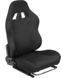 Black Cloth Racing Seat with Adjustable Slide R9020