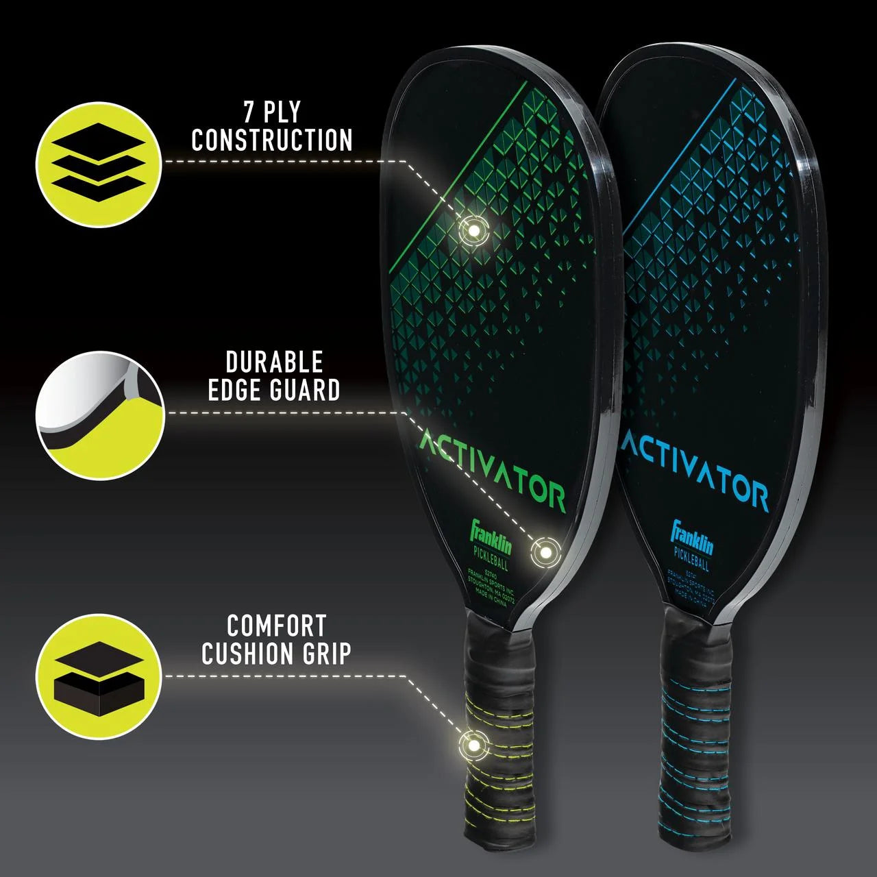 Wooden Pickleball Paddle 4 Player Paddle and Ball Set Q993