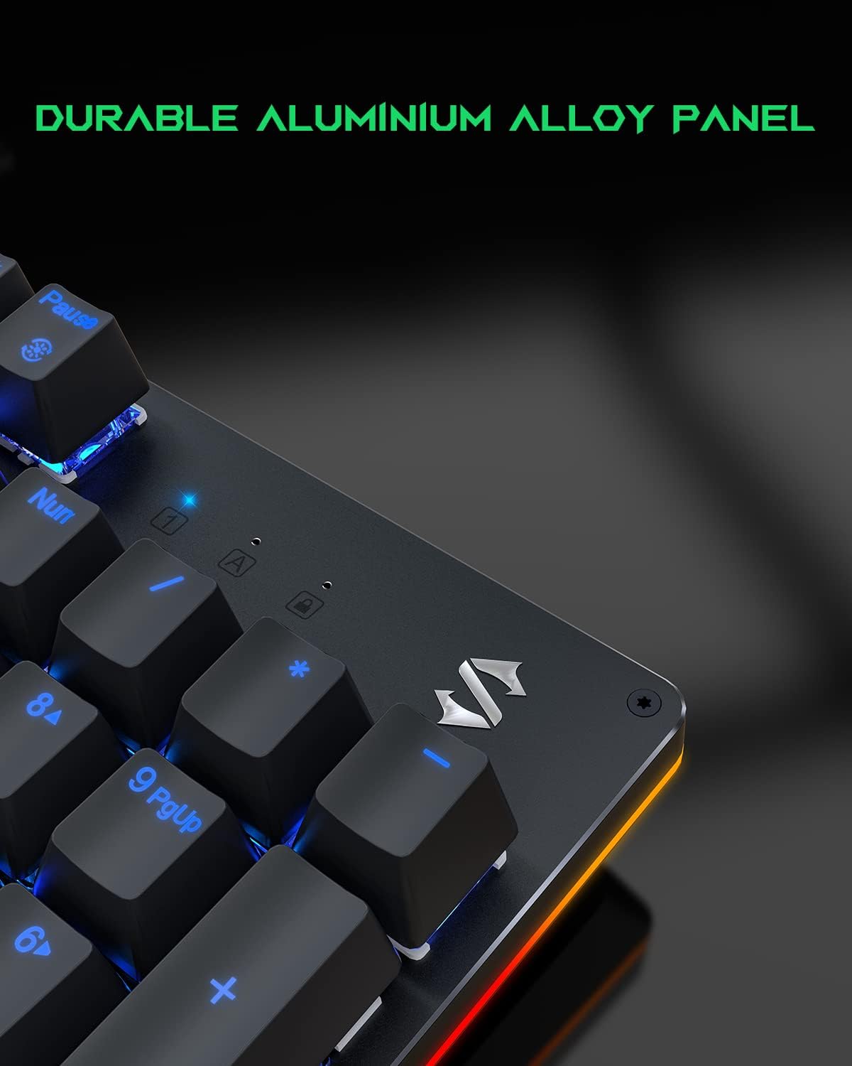Black Shark RGB Mechanical Gaming Keyboard with Blue Switches, 104 Keys A7414