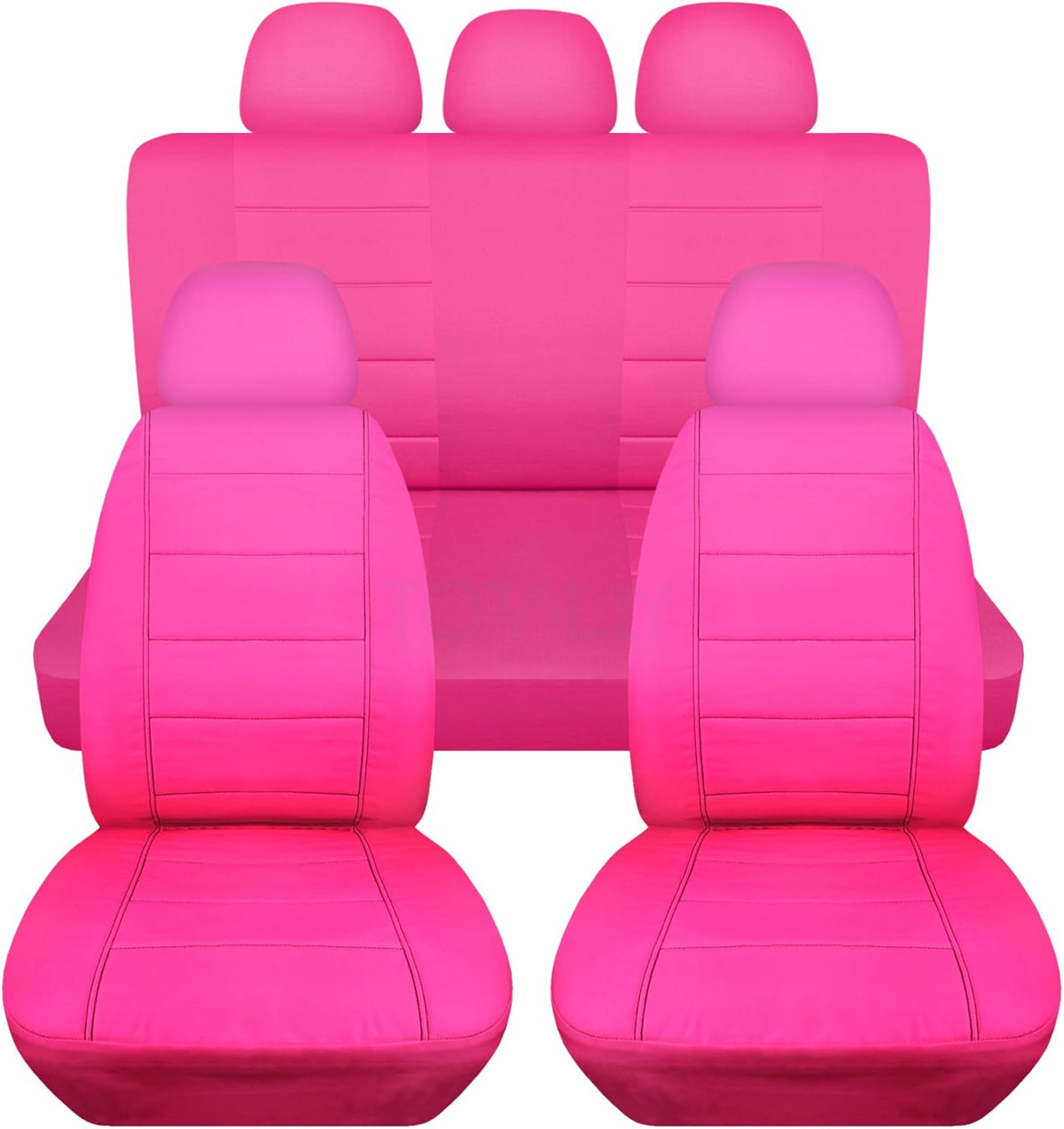 Charcoal Solid Car Seat Covers Full Set with 5 Headrest Covers Z64967