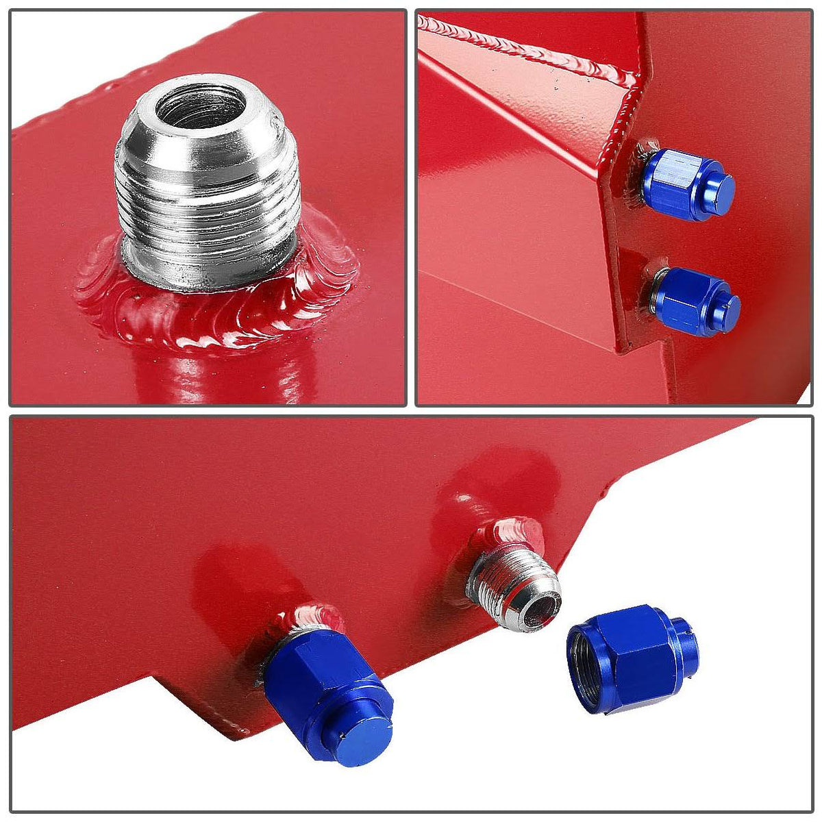 Red Aluminum Fuel Cell Gas Tank with Level Sender and Black Cap R39544