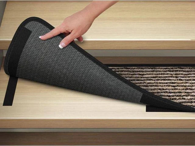 Set of 12 Black Indoor Carpet Stair Treads K478